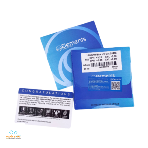Tròng Kính Elements Blue Uv Cut 1.56