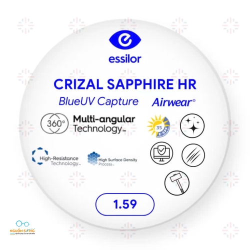 Tròng Kính Essilor Crizal Sapphire HR 1.59