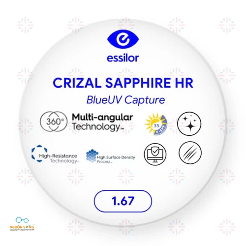 Tròng Kính Essilor - Crizal Sapphire HR 1.67