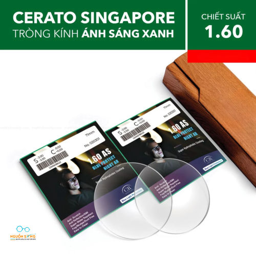 Tròng Kính Mỏng Chống Ánh Sáng Xanh Cerato Blue Protect Night Ar 1.60 AS