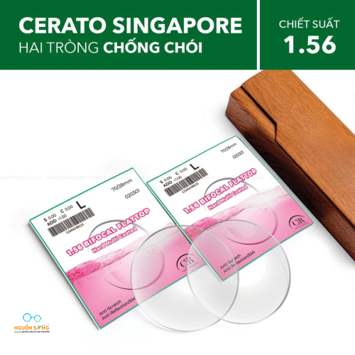 Tròng Kính Hai Tròng Chống Chói Cerato Bifocal Flattop 1.56 HMC