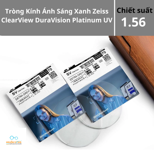 Tròng Kính Ánh Sáng Xanh Zeiss ClearView DuraVision Platinum UV