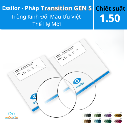 Tròng Kính Đổi Màu Essilor - Transition Gen S 1.50