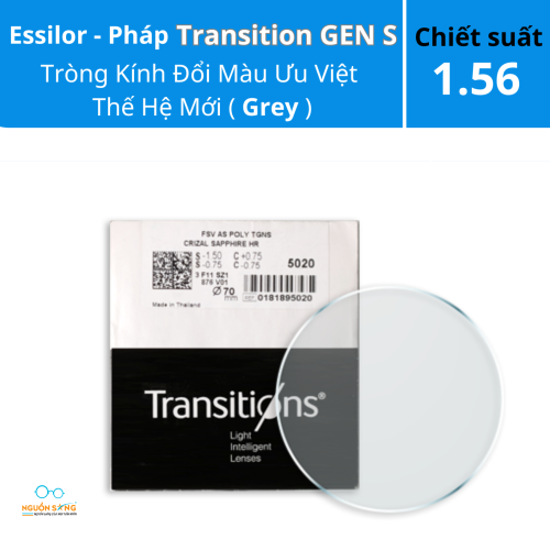 Tròng Kính Đổi Màu Essilor - Transition Gen S 1.56 (grey)