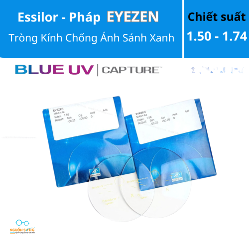 Tròng Kính Chống Ánh Sáng Xanh Blue Uv Eyezen Start/ Eyezen Boost Váng Prevencia/Rock/Sapphire Essilor